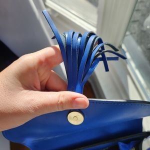 Gorgeous Bright Blue Made in Italy Leather Crossbody. Worn Once